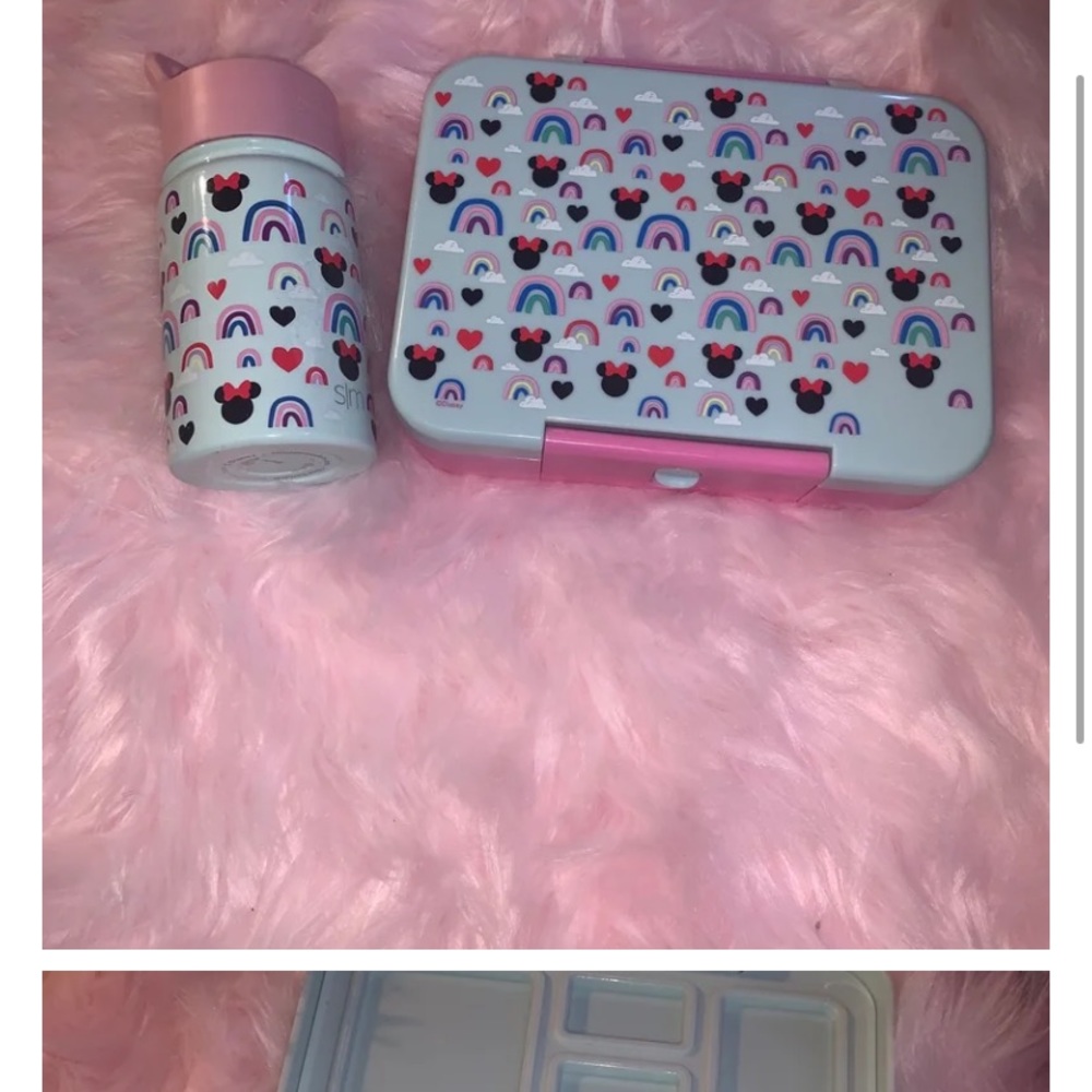 Simple modern Disney Minnie Mouse bento box & bottle set
